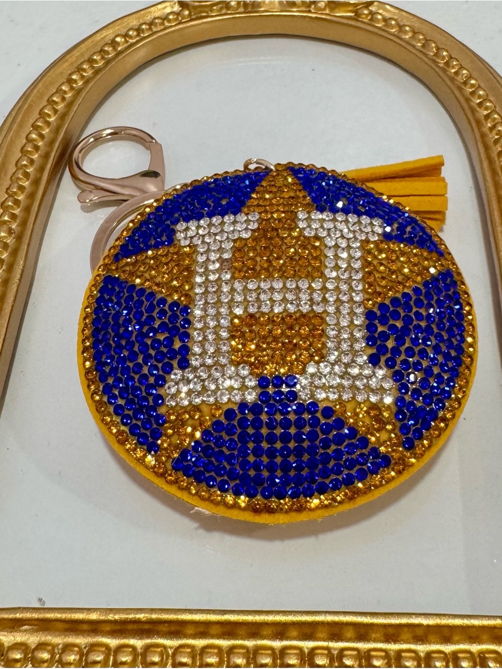 New Round Crystal Houston Keychain Bag Charm